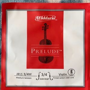 D’Addario Prelude Violin String- E string, 3/4